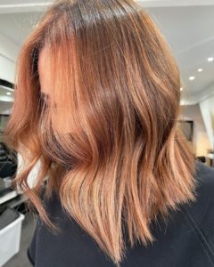 Rose Gold Hair Colour at michelle Marshall Hair Salon, Cardiff