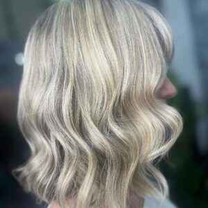 Winter blonde hair at Michelle Marshall Cardiff hair salon Hair Colour Refresh at Michelle Marshall Cardiff hair salon