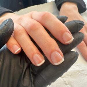 French manicure at Michelle Marshall Rhiwbina Beauty Salon Cardiff